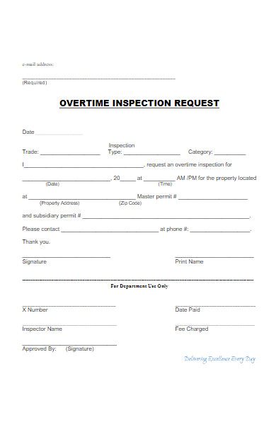 overtime inspection request form in pdf