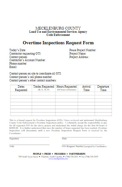 overtime inspections request form
