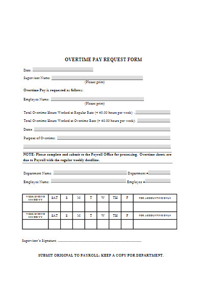 overtime pay request form