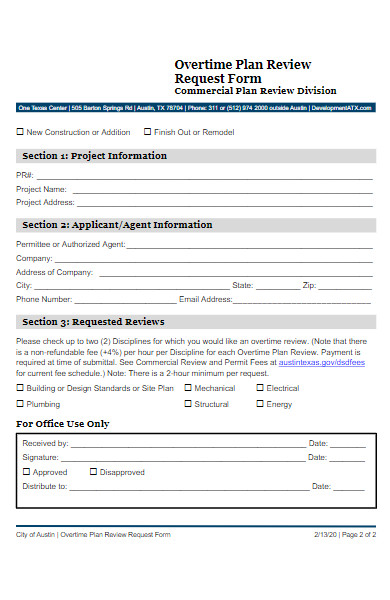 overtime plan review request form