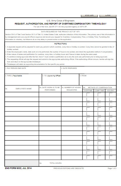 overtime report request form