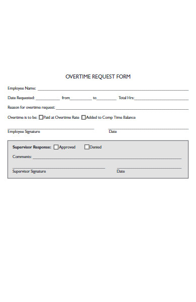 overtime request form example