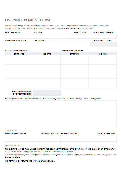 overtime request form