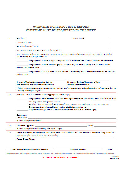 overtime work request and report form