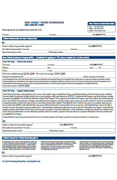patient authorization and consent form