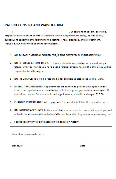 patient consent and waiver form