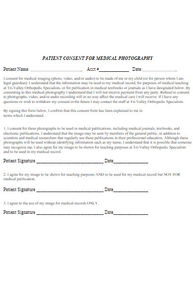 patient consent for medical photography form