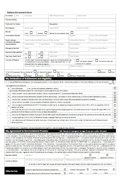 patient declaration of entitlement form