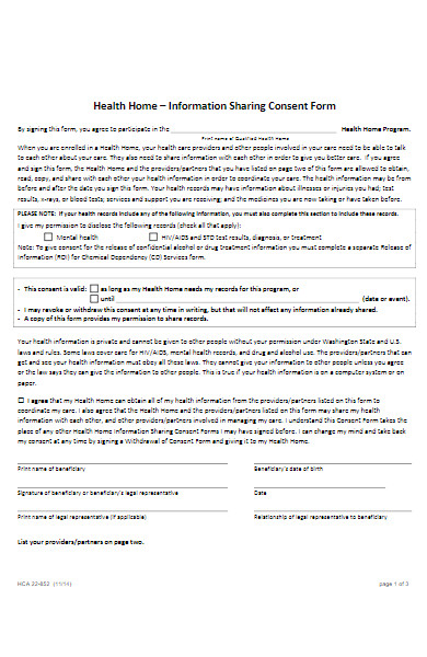 patient information sharing consent form