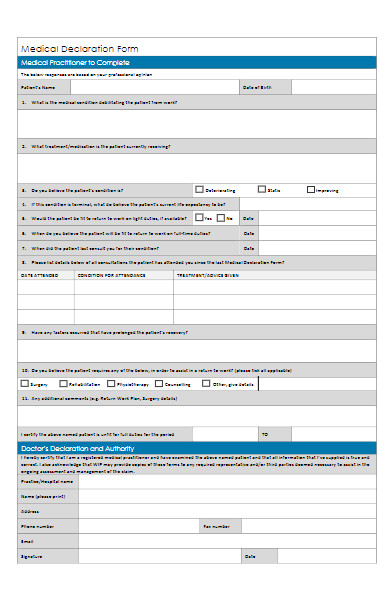 FREE 10+ Patient Declaration Forms Download – How to Create Guide, Tips