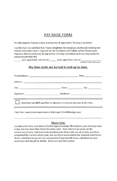 pay raise form