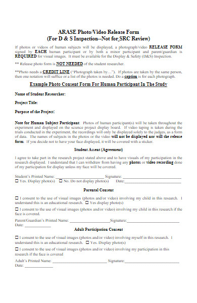 photo consent form for human participant