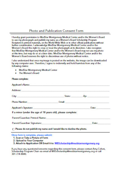 photo and publication consent form