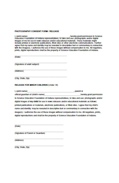 photography consent form
