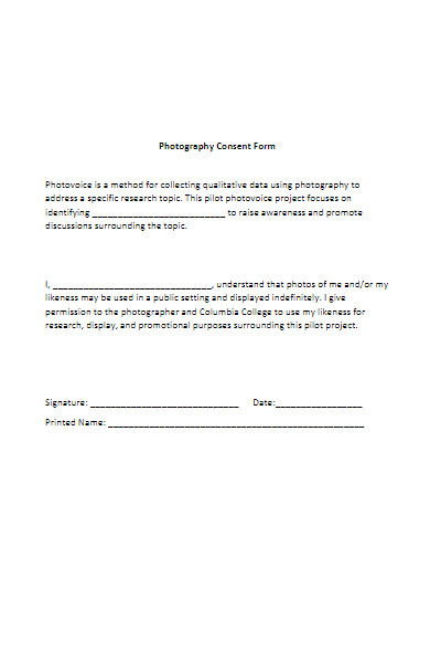 photography consent forms