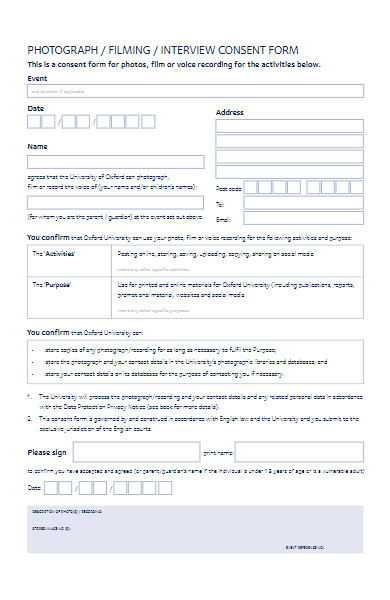 photography interview consent form