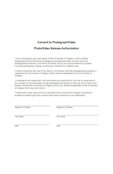 photography media consent form