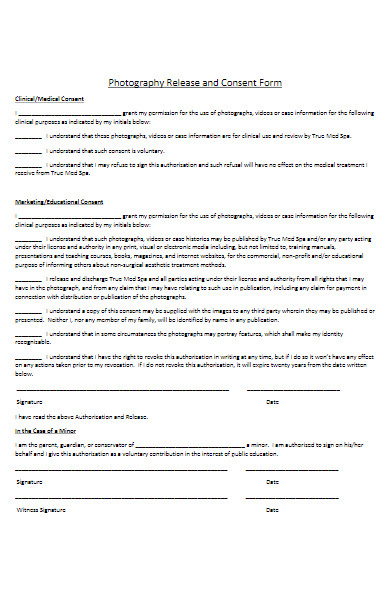 photography release and consent form in pdf