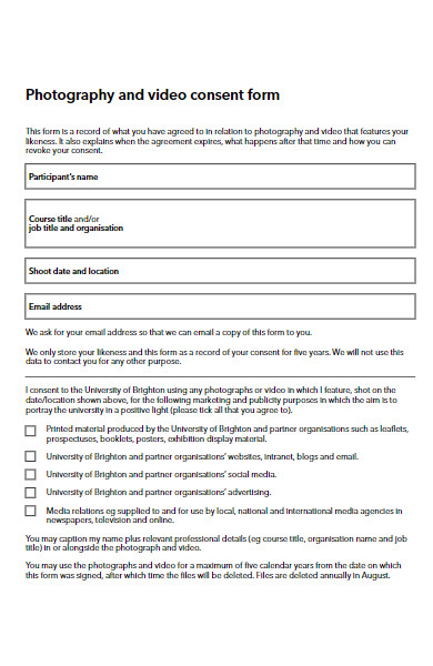 photography and video consent form in pdf