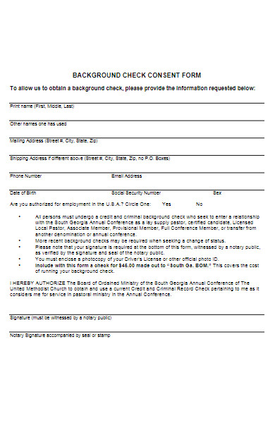 printable background check consent form