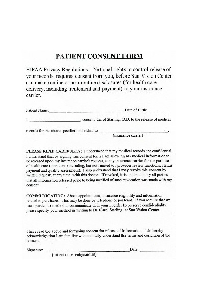 printable patient consent form