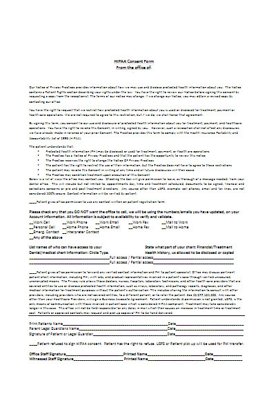 privacy hipaa consent form