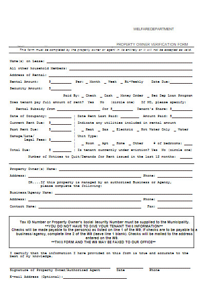 property owner verification form