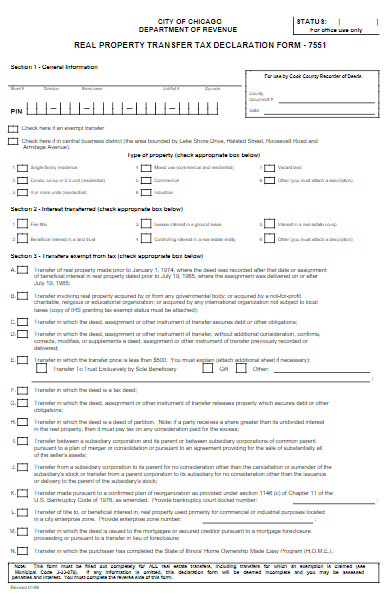 real property transfer tax declaration form