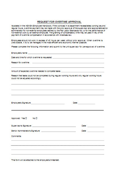 request for overtime approval form example