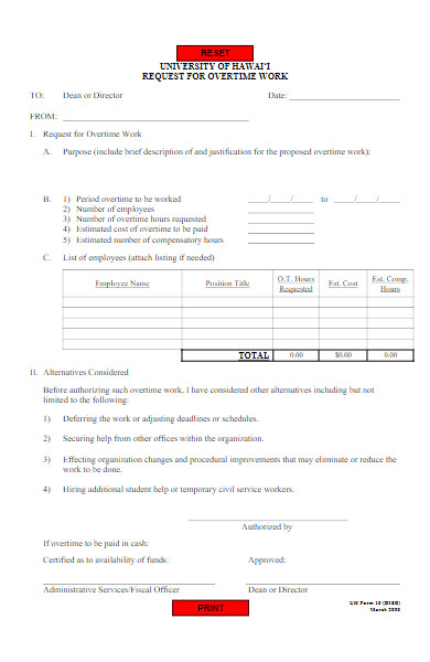 request for overtime work form