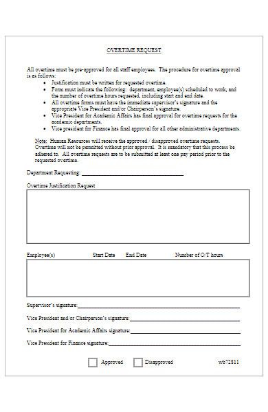 FREE 50+ Overtime Request Forms Download – How to Create Guide, Tips