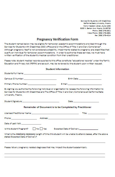 Free 6 Pregnancy Verification Forms Download – How To Create Guide Tips