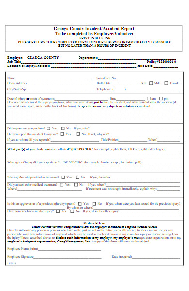 simple employee incident report form