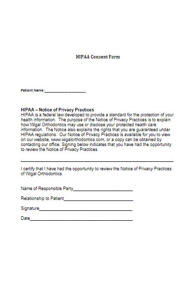simple hipaa consent form