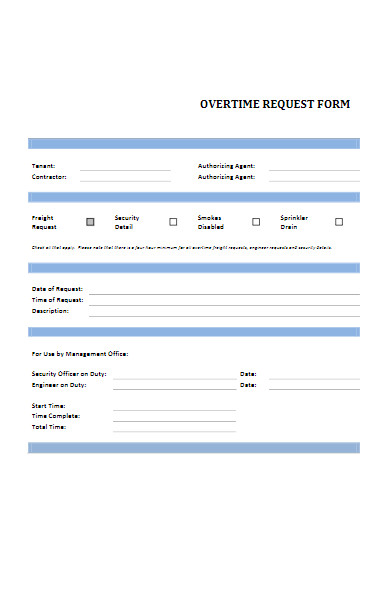 simple overtime request form