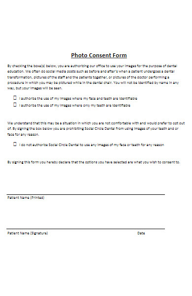simple photo consent form
