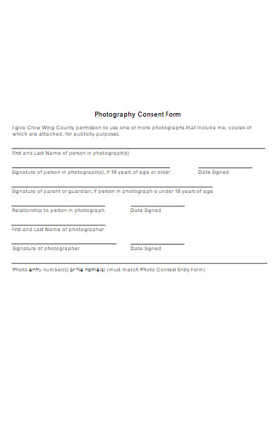 simple photography consent form