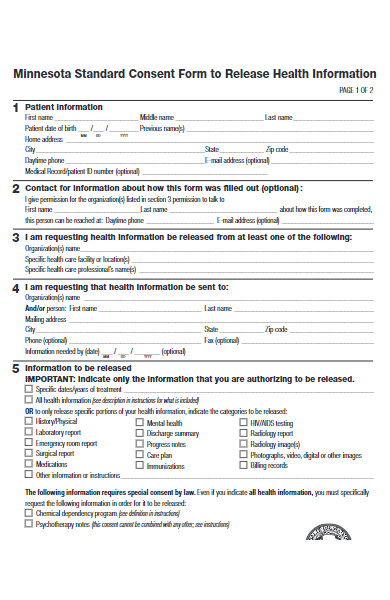 standard hipaa patient consent form in pdf