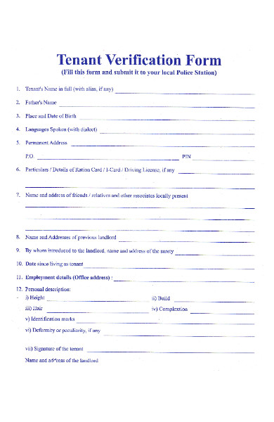 tenant verification form in pdf