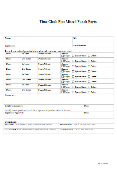 FREE 16+ Missed Punch Forms Download – How to Create Guide, Tips