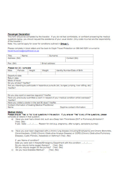 FREE 50+ Medical Declaration Forms Download – How to Create Guide, Tips