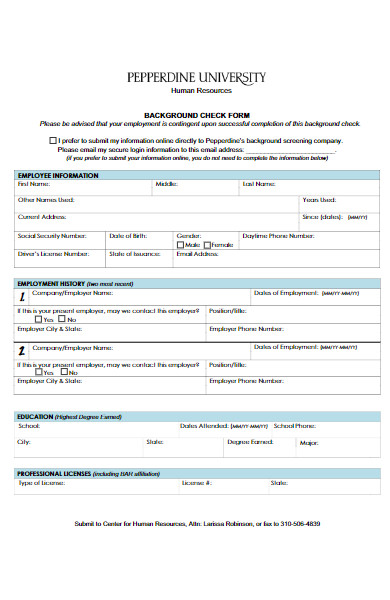 university background check consent form