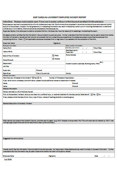 university employee incident report form in pdf