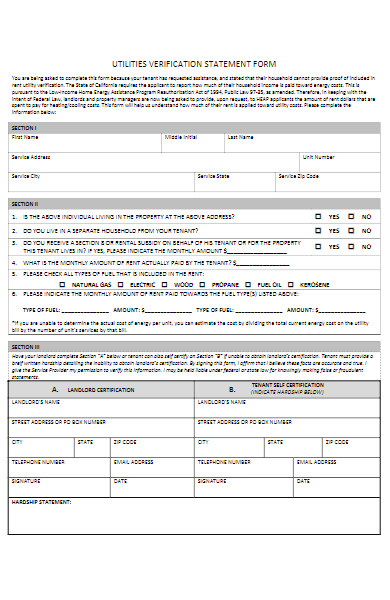 utility tenant verification form