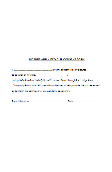 video clip consent form