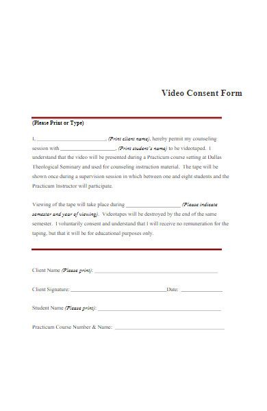 video consent form in pdf