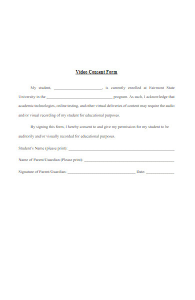 video consent form