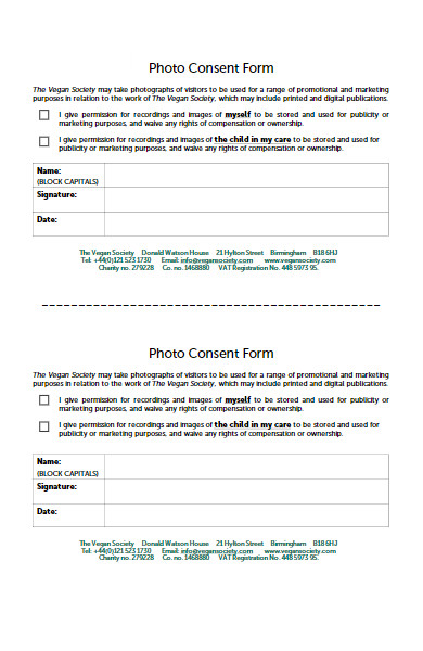 visitor photo consent form