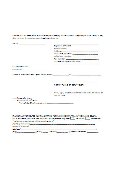 wavier of services consent form