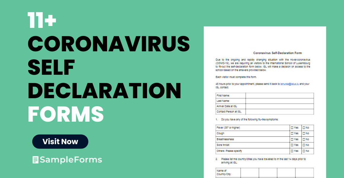 coronavirus self declaration form